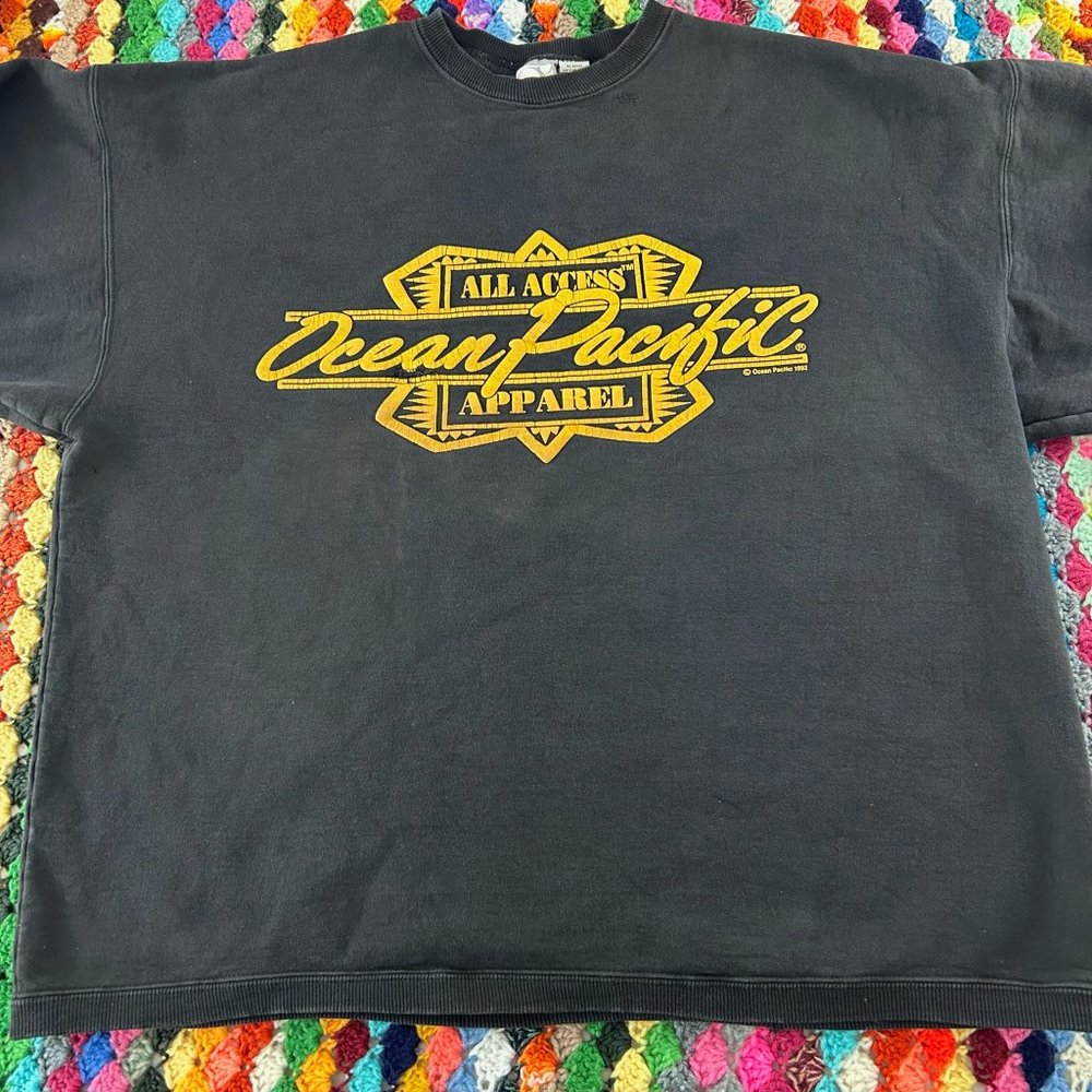 Vintage 1992 Ocean Pacific Oversized Crewneck Sweatshirt Boxy OP Unisex … - Picture 7 of 16